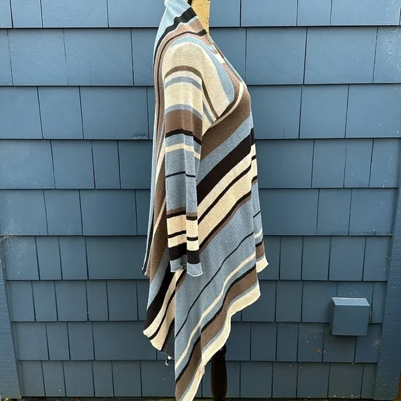 Goddis S/M blue tan cream black Naples sweater cardigan drape