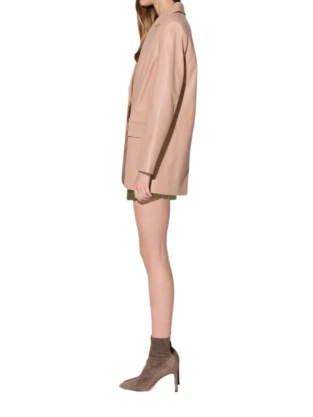 Grace Satin Leather Blazer for Women