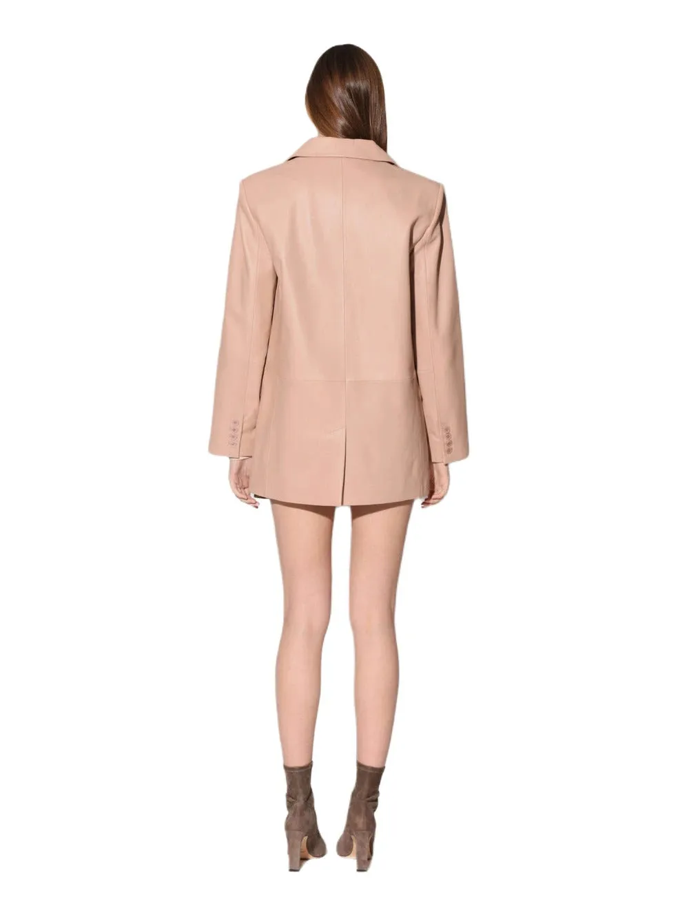 Grace Satin Leather Blazer for Women