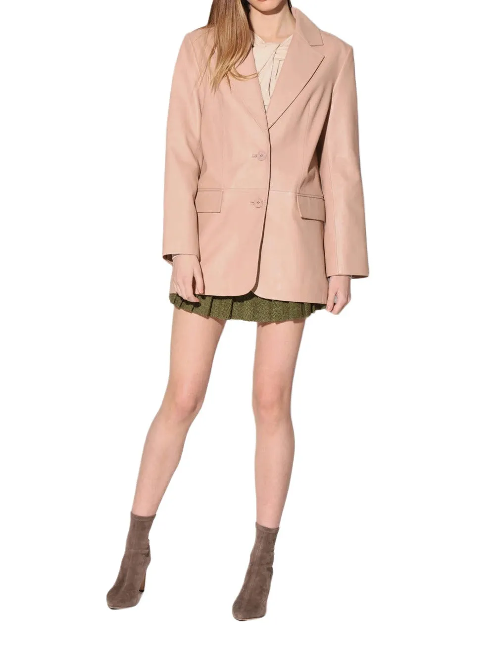 Grace Satin Leather Blazer for Women