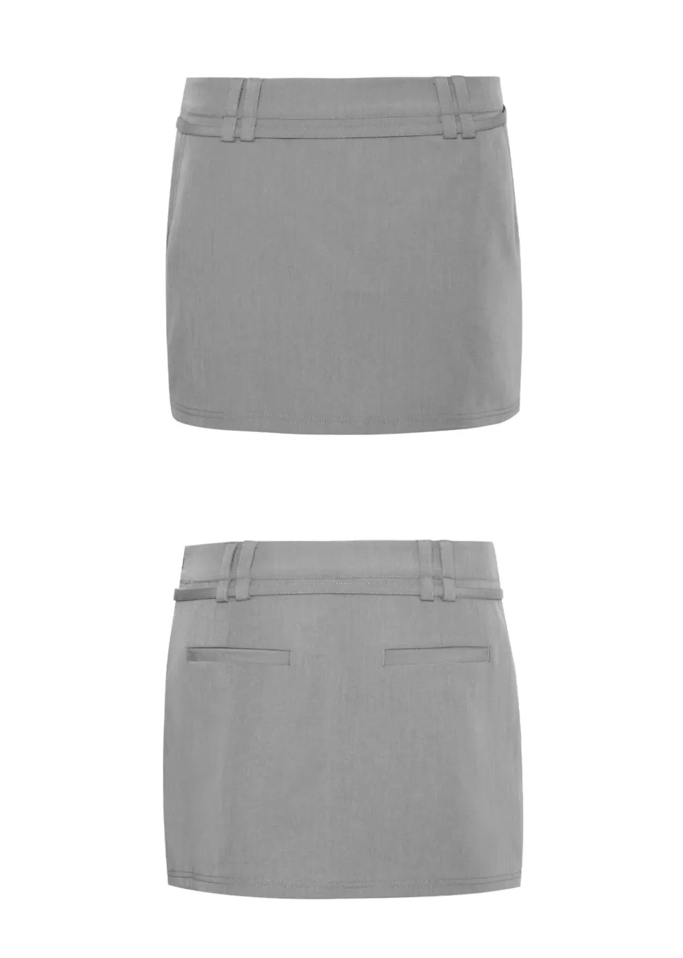 Gray A-Line Mini Skirt