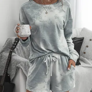 Gray-Blue Tie Dye Set