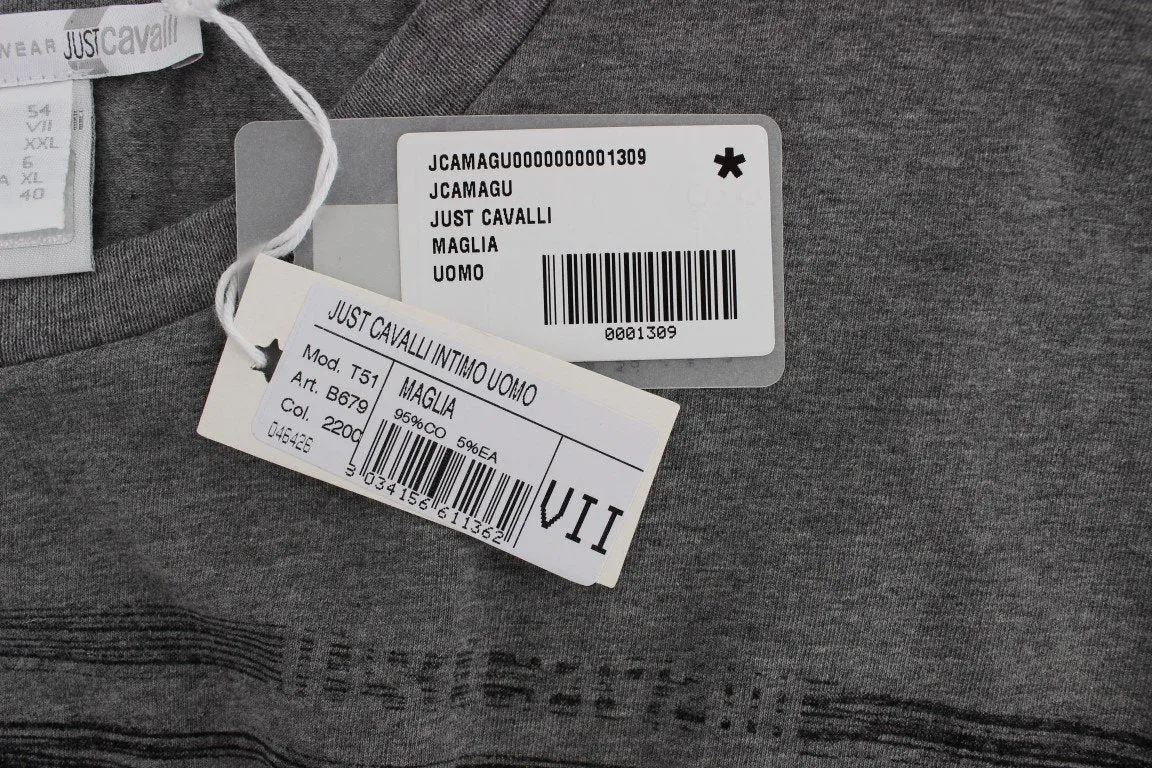 Gray Crew-neck Pullover Stretch T-shirt