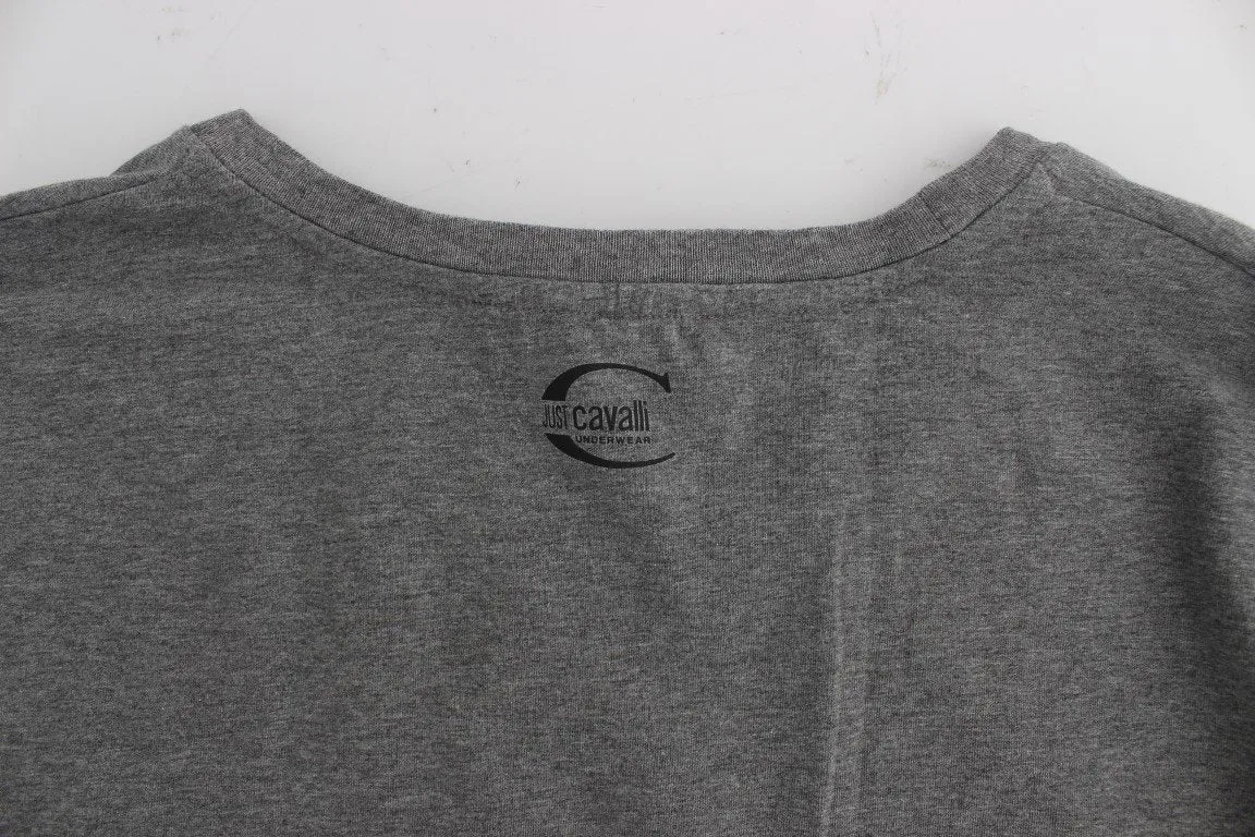 Gray Crew-neck Pullover Stretch T-shirt