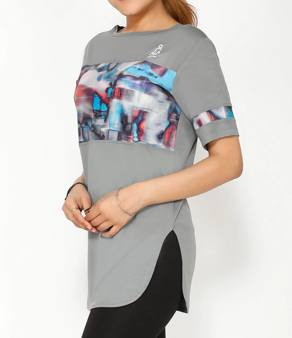 Grey Azure Long T-Shirt
