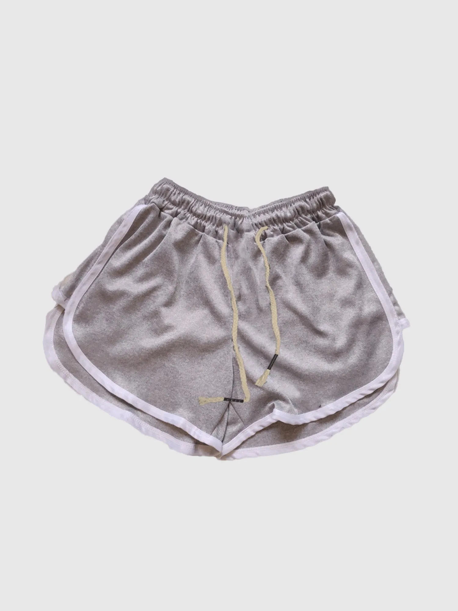 Grey Contrast Striped Dolphine Shorts