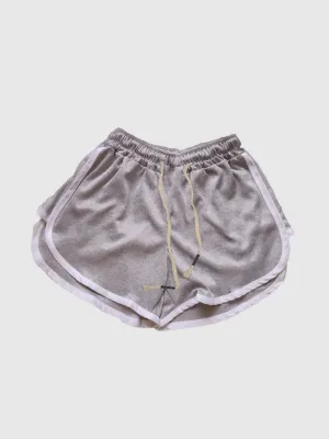 Grey Contrast Striped Dolphine Shorts