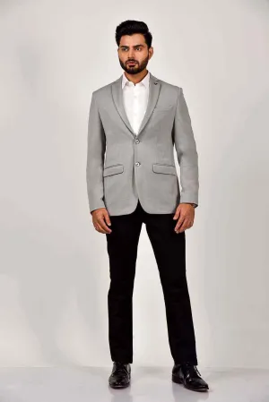 Grey Knitted Blazer for Casual Event