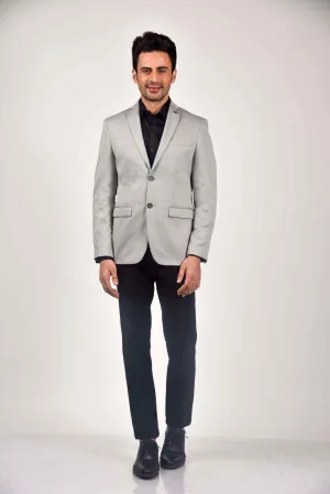 Grey Knitted Blazer for Casual Parties