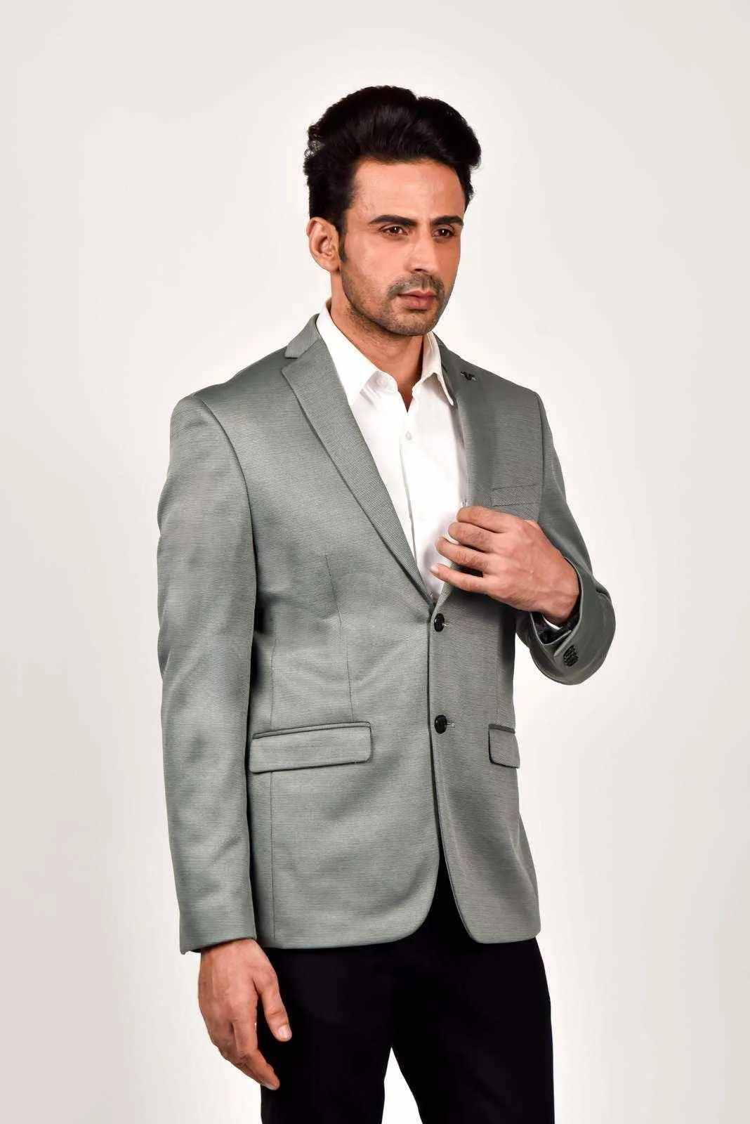 Grey Knitted Blazer for Liesure