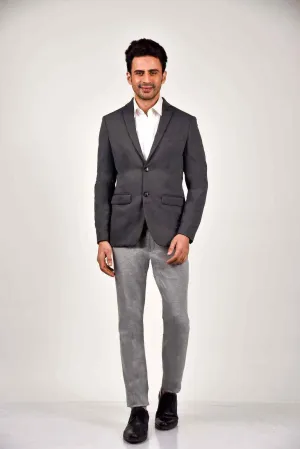 Grey Knitted Blazer for Office Party