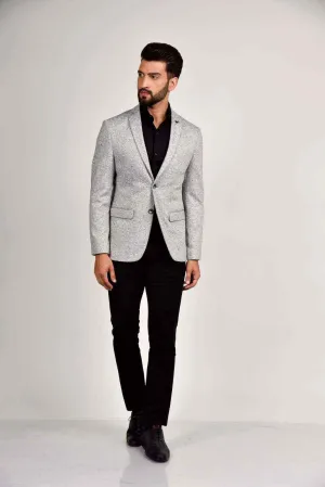 Grey Knitted Stretchable Blazer