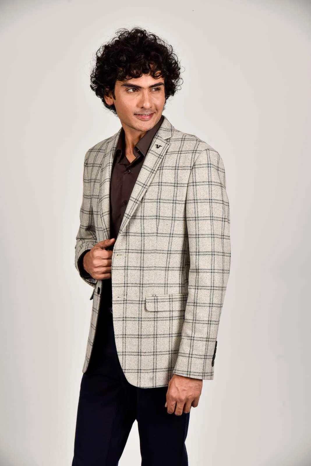 Grey Tweed Woven Blazer