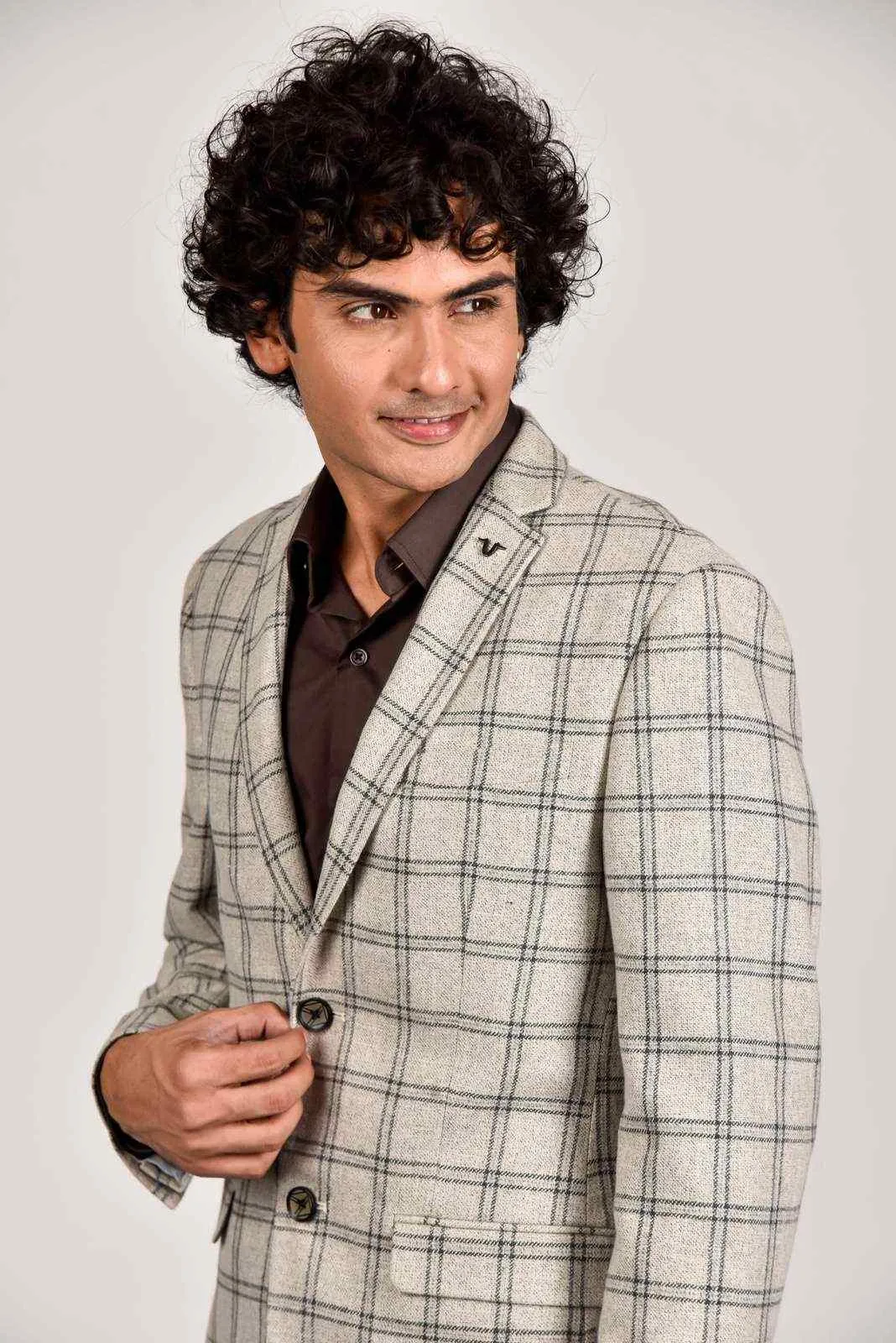 Grey Tweed Woven Blazer