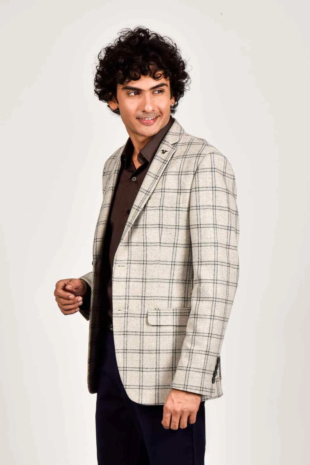Grey Tweed Woven Blazer