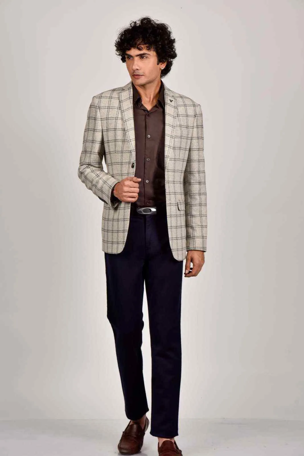 Grey Tweed Woven Blazer