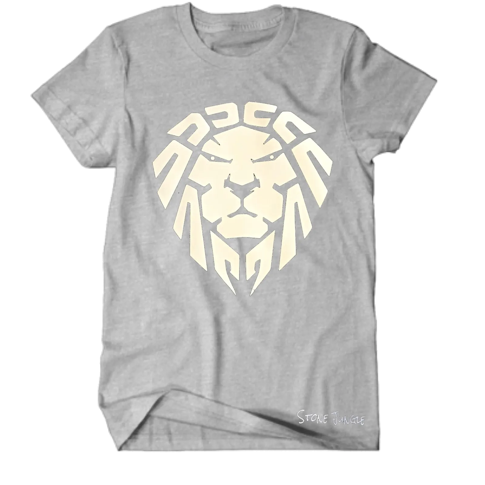 GREY/WHITE LION TEE