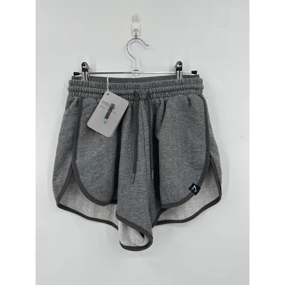 Gymshark Dual Band Short Herringbone Charcoal Gray Size XS NWT