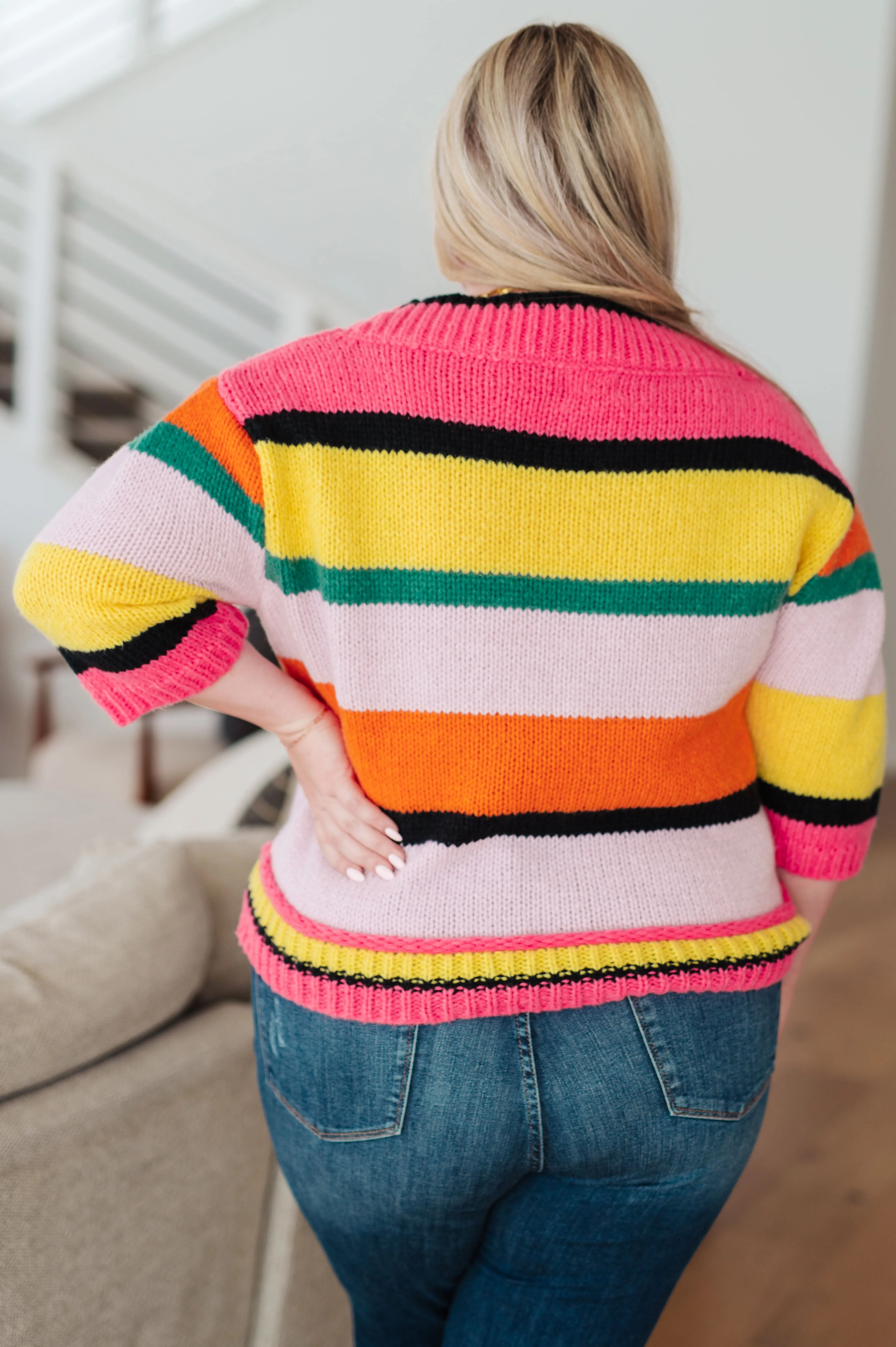 Hazel Blues® |  Bright Side Striped Sweater
