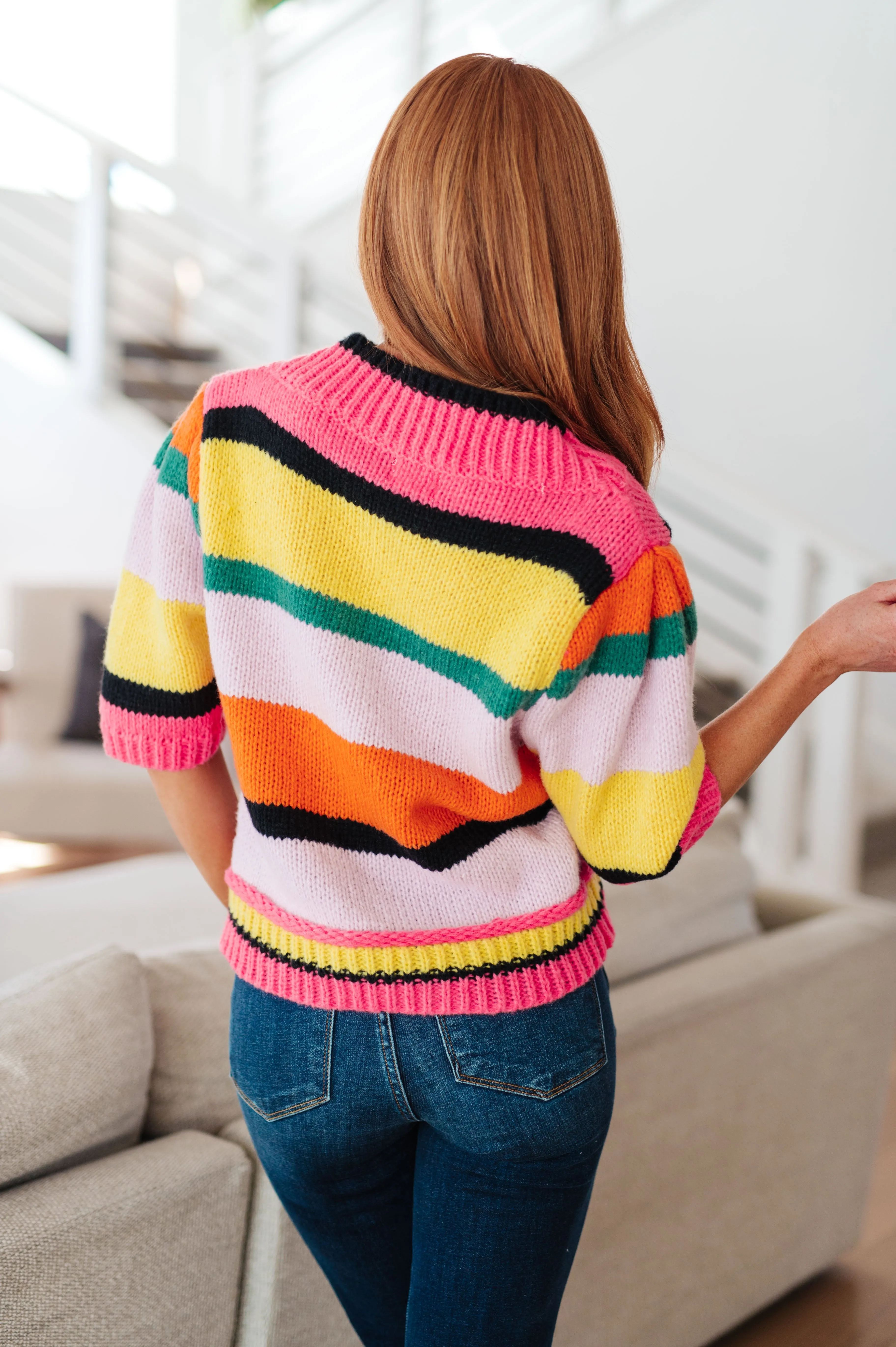 Hazel Blues® |  Bright Side Striped Sweater