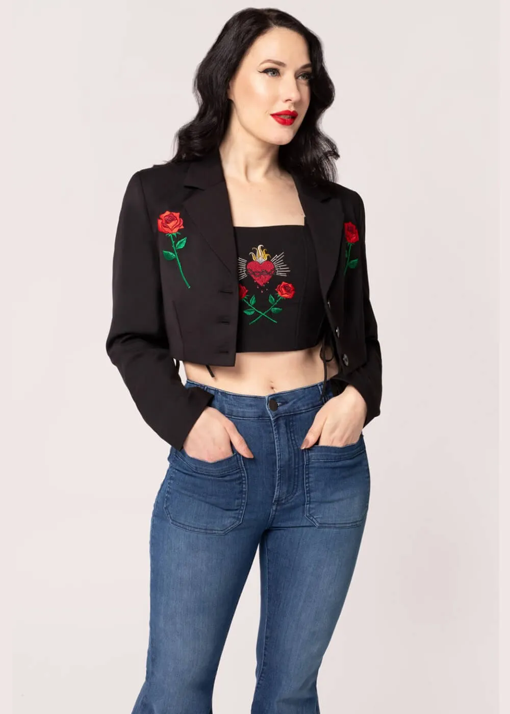 Hell Bunny Viva Maria Blazer Zwart