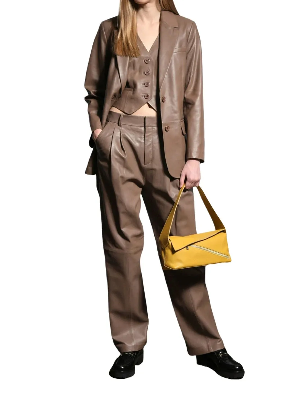 Heritage Glow Leather Blazer for Women