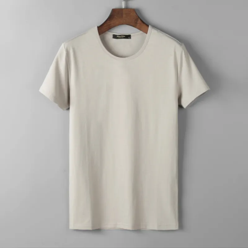 Herr Einfarbige T- Shirt mit Stretch-Rundhalsausschnitt
