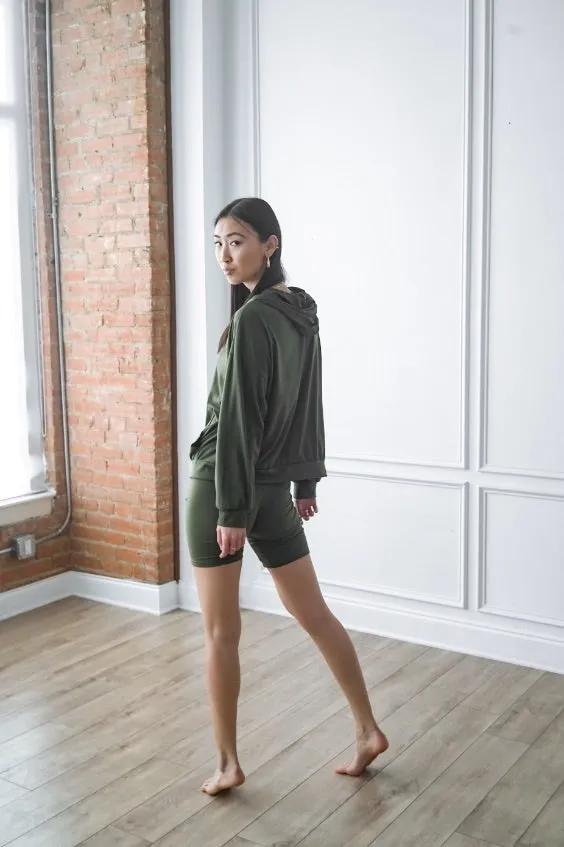 Hoodie and Biker Shorts Set