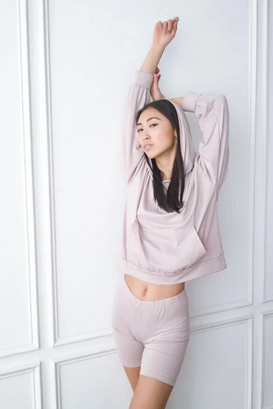 Hoodie and Biker Shorts Set