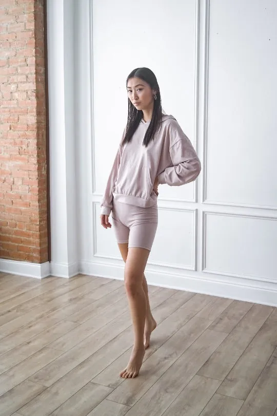 Hoodie and Biker Shorts Set