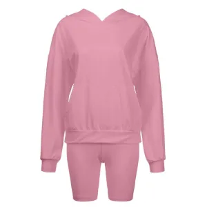 Hoodie and Biker Shorts Set