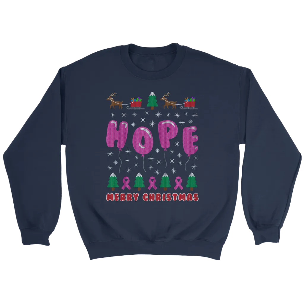 Hope Balloons Pink Ribbon Ugly Christmas Shirts and Sweaters