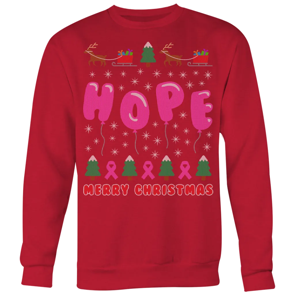 Hope Balloons Pink Ribbon Ugly Christmas Shirts and Sweaters