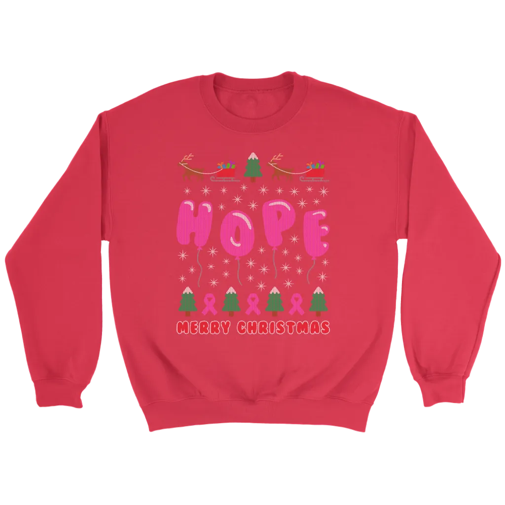 Hope Balloons Pink Ribbon Ugly Christmas Shirts and Sweaters