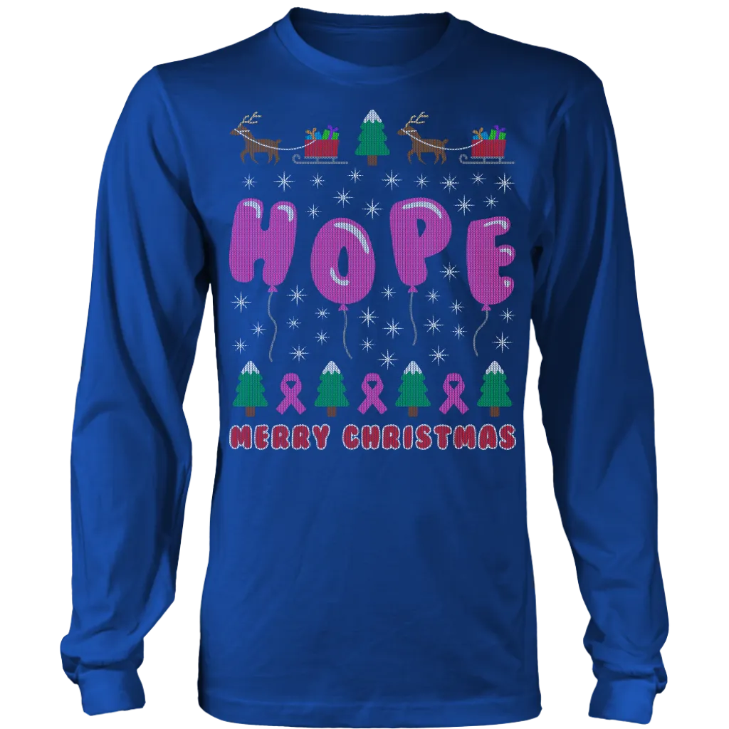 Hope Balloons Pink Ribbon Ugly Christmas Shirts and Sweaters
