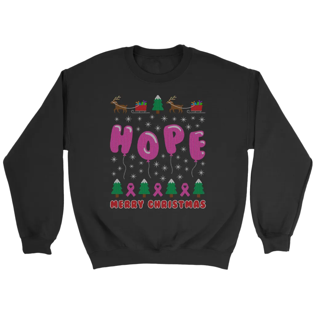 Hope Balloons Pink Ribbon Ugly Christmas Shirts and Sweaters