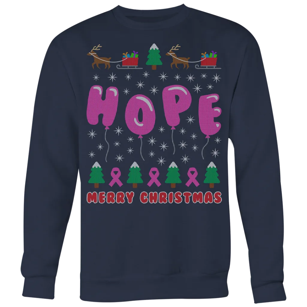 Hope Balloons Pink Ribbon Ugly Christmas Shirts and Sweaters