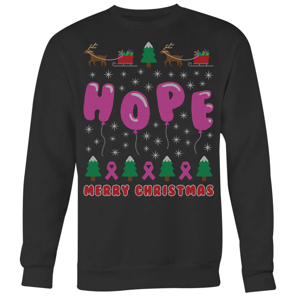 Hope Balloons Pink Ribbon Ugly Christmas Shirts and Sweaters