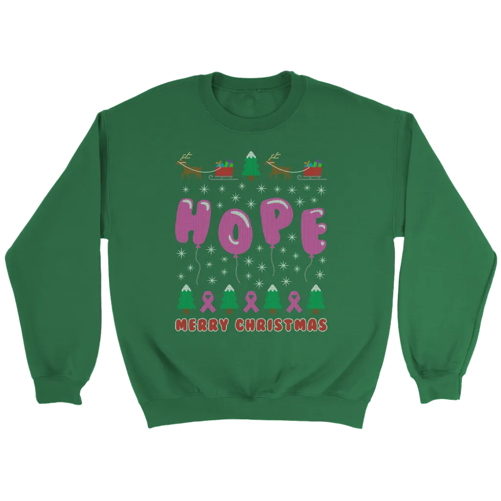 Hope Balloons Pink Ribbon Ugly Christmas Shirts and Sweaters