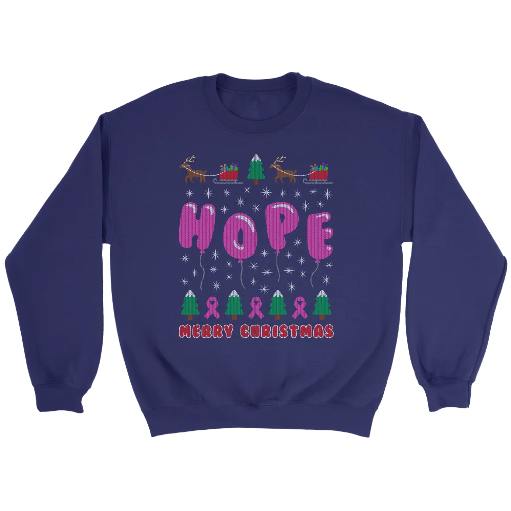 Hope Balloons Pink Ribbon Ugly Christmas Shirts and Sweaters