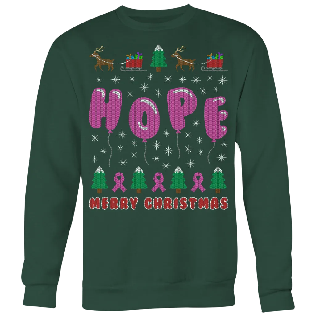 Hope Balloons Pink Ribbon Ugly Christmas Shirts and Sweaters