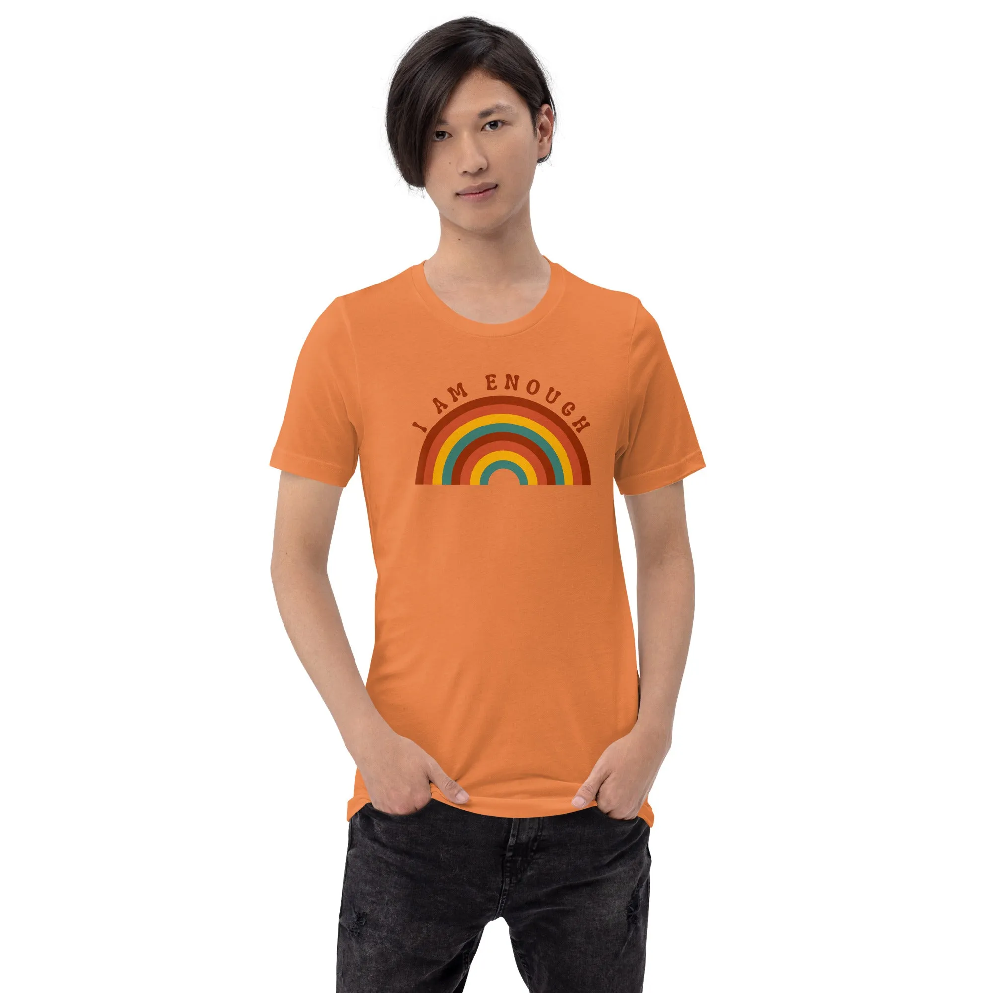 I AM ENOUGH RAINBOW Inspirational Positive Affirmation T-Shirt for Men