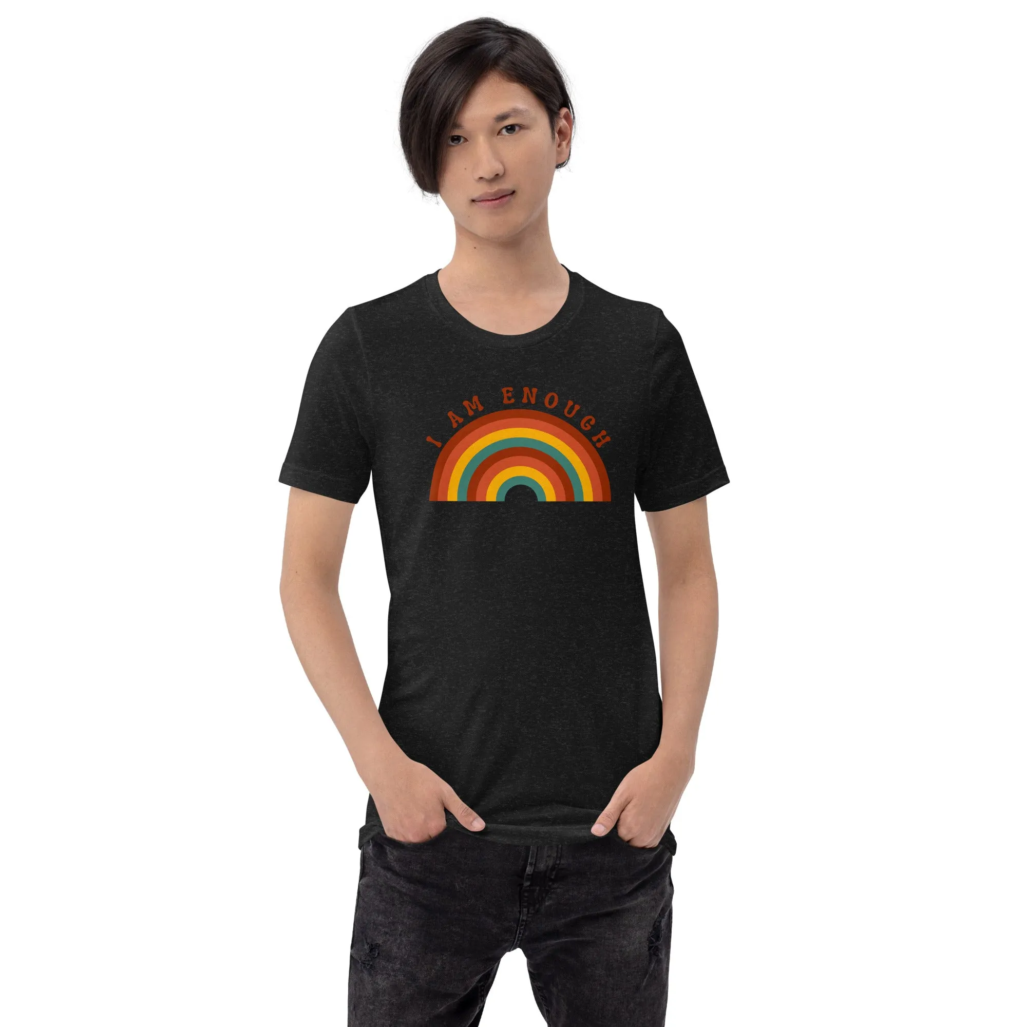 I AM ENOUGH RAINBOW Inspirational Positive Affirmation T-Shirt for Men