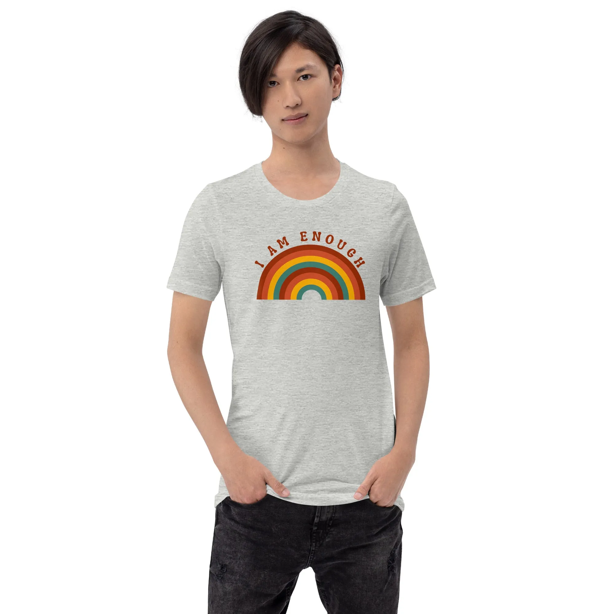 I AM ENOUGH RAINBOW Inspirational Positive Affirmation T-Shirt for Men