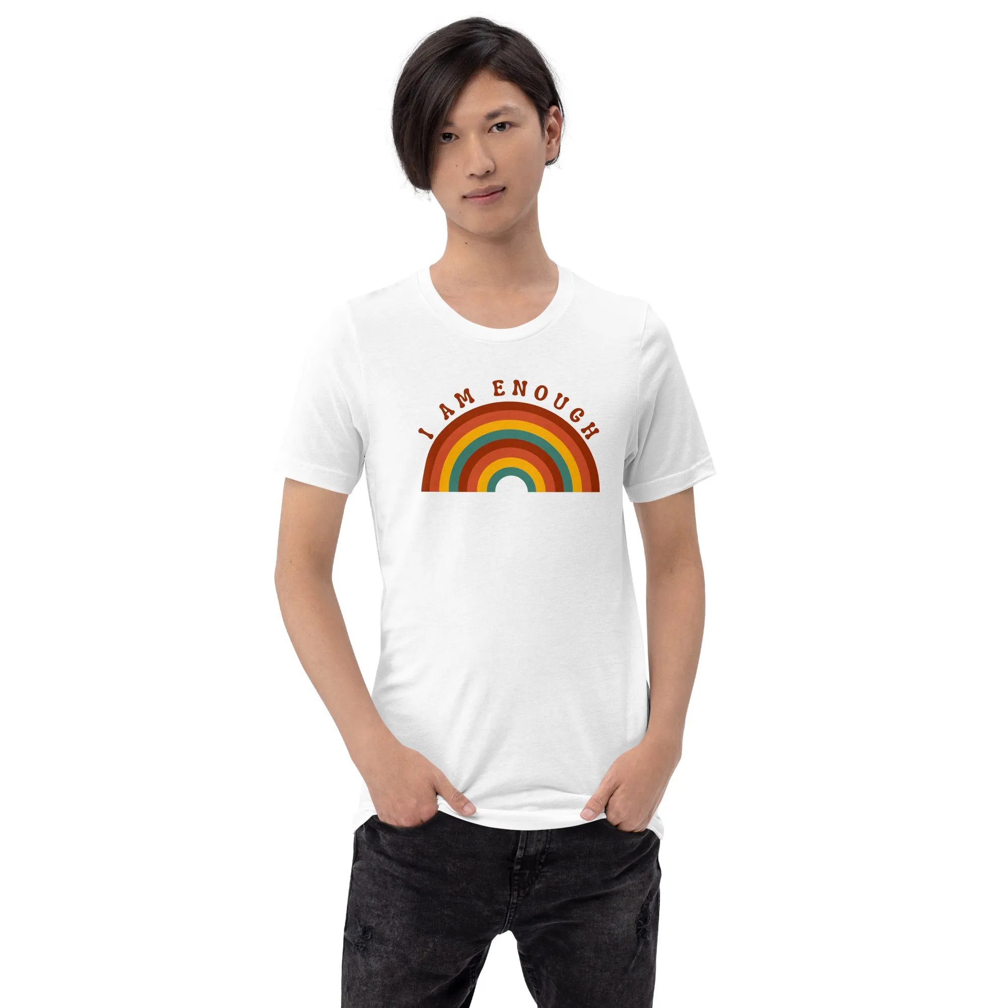 I AM ENOUGH RAINBOW Inspirational Positive Affirmation T-Shirt for Men