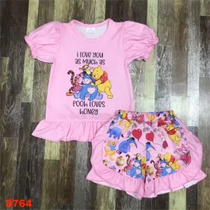 I love you like cuddly bear short set