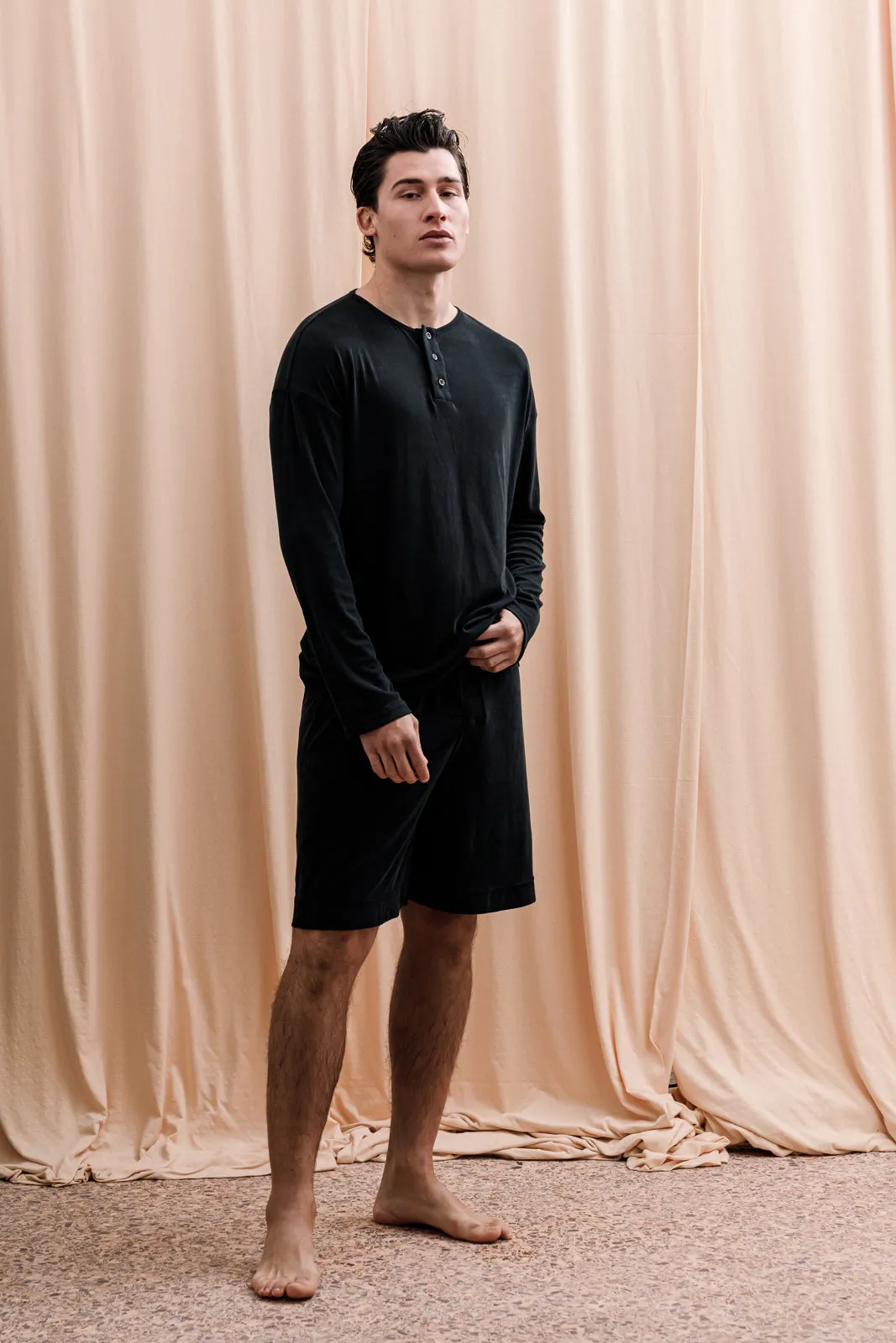 Iberis Ribbed Boxer Shorts Black