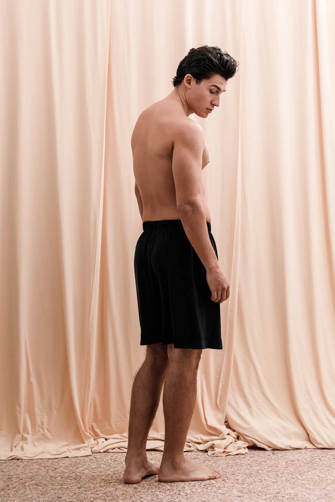 Iberis Ribbed Boxer Shorts Black