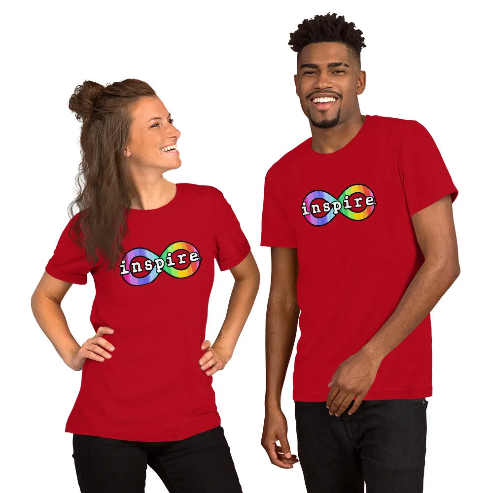 inspire Neurodiversity Awareness Rainbow Infinity Short-Sleeve Unisex T-Shirt