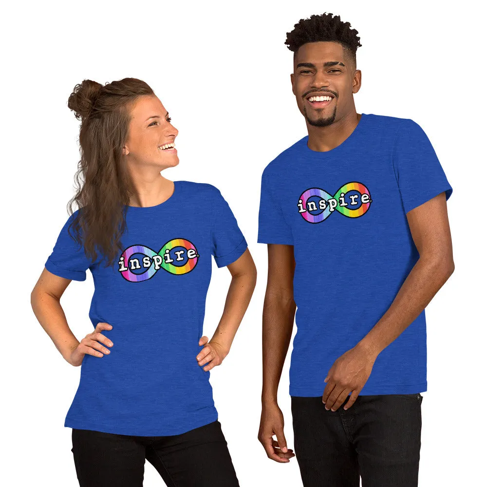 inspire Neurodiversity Awareness Rainbow Infinity Short-Sleeve Unisex T-Shirt
